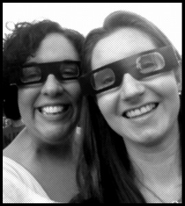 Jessica and me waiting in line for the 3D house.