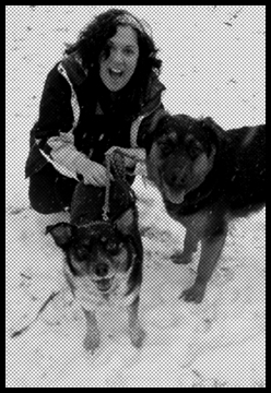 Reagan, me and Guinness playing in the snow.